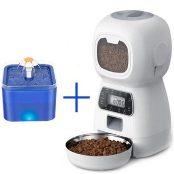 Pet water fountain and automatic feeder