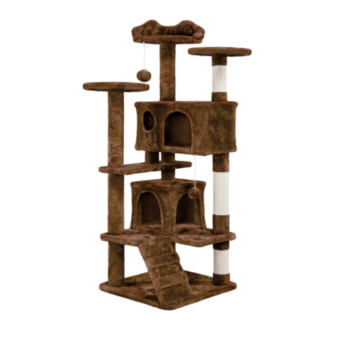 Cat Climbing Tower - Multi-Level Activity and Scratching Post - PawsMartOnline Brown