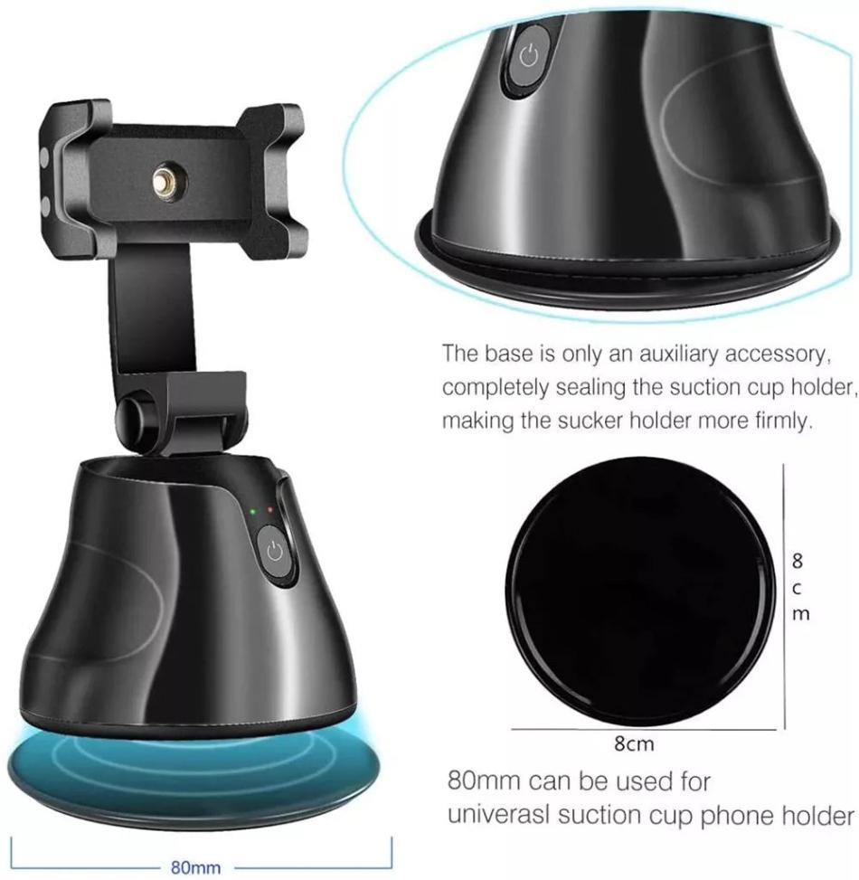 Phone Tripod - Hands-Free, 360° AI Tracking & Phone Stand