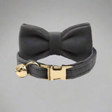 Kitten Bow Tie Collar - Soft Velvet Elegance for Your Feline Friend - PawsMartOnline Dark Gray / Large