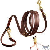 Hands-Free Crossbody Dog Leash – Perfect for Walking and Training - PawsMartOnline Brown