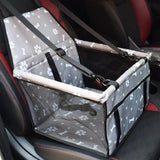 Canine Car Seat - Safe, Comfortable, and Breathable for Small Pets - PawsMartOnline Gray Bone Prints / 15.7 x 11.8 x 9.6 inches