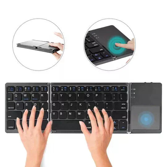 Compact Mini Folding Wireless Keyboard with Touchpad