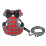 Bowknot Mesh Padded Dog Harness and Leash Set – Stylish, Breathable - PawsMartOnline Red / Small