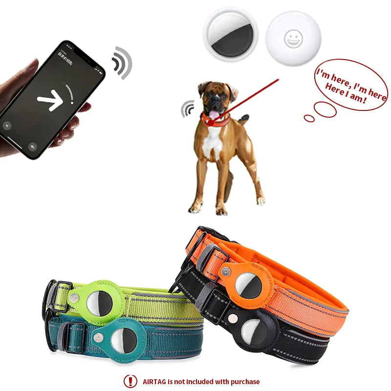 Air Tag Dog Collar - Adjustable, and Comfortable - PawsMartOnline