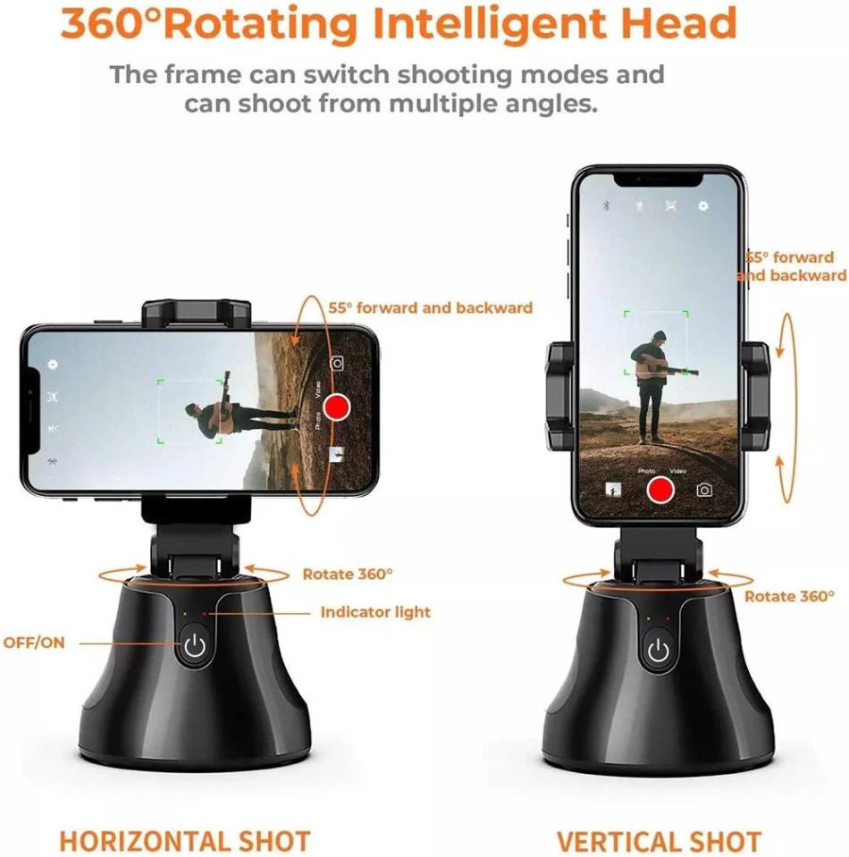 Phone Tripod - Hands-Free, 360° AI Tracking & Phone Stand