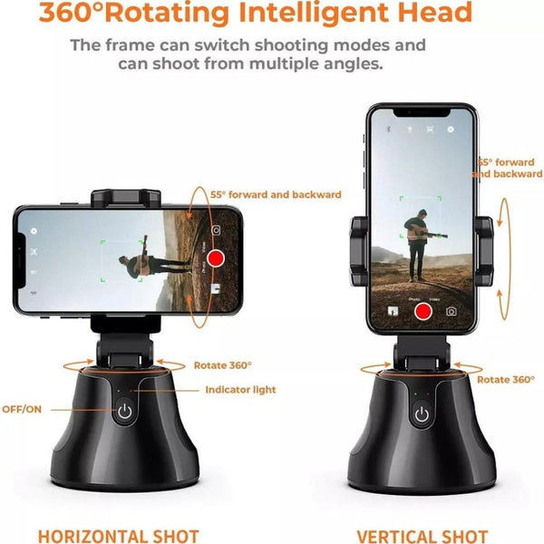 Phone Tripod - Hands-Free, 360° AI Tracking & Phone Stand