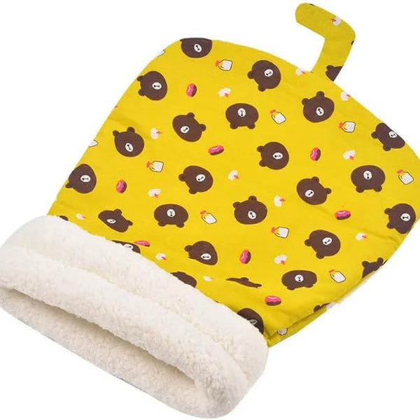 Cozy Plush Cat Bed with Self-Warming Insulation – Stylish and Washable - PawsMartOnline Yellow- 21x18 Inches