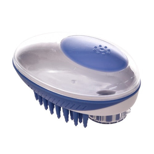 Dog Bath Brush - Gentle Grooming and Shedding Tool - PawsMartOnline Blue