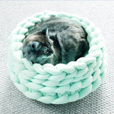 Plush Cat Basket Bed – Soft, Cozy - PawsMartOnline Beige / 11.8