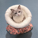 Cozy Plush Cat Bed with Self-Warming Insulation – Stylish and Washable - PawsMartOnline