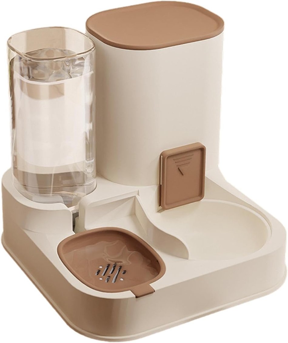 Automatic Feeder and Water Dispenser - PawsMartOnline Brown