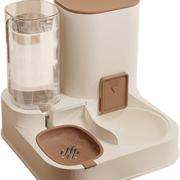 Automatic Feeder and Water Dispenser - PawsMartOnline Brown