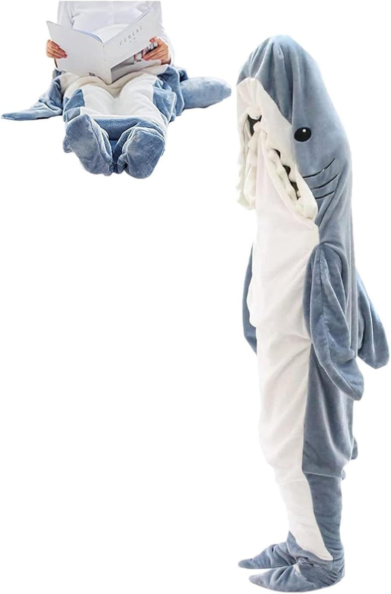 Shark Blanket - Fun Hooded Shark Sleeping Bag for Kids & Adults