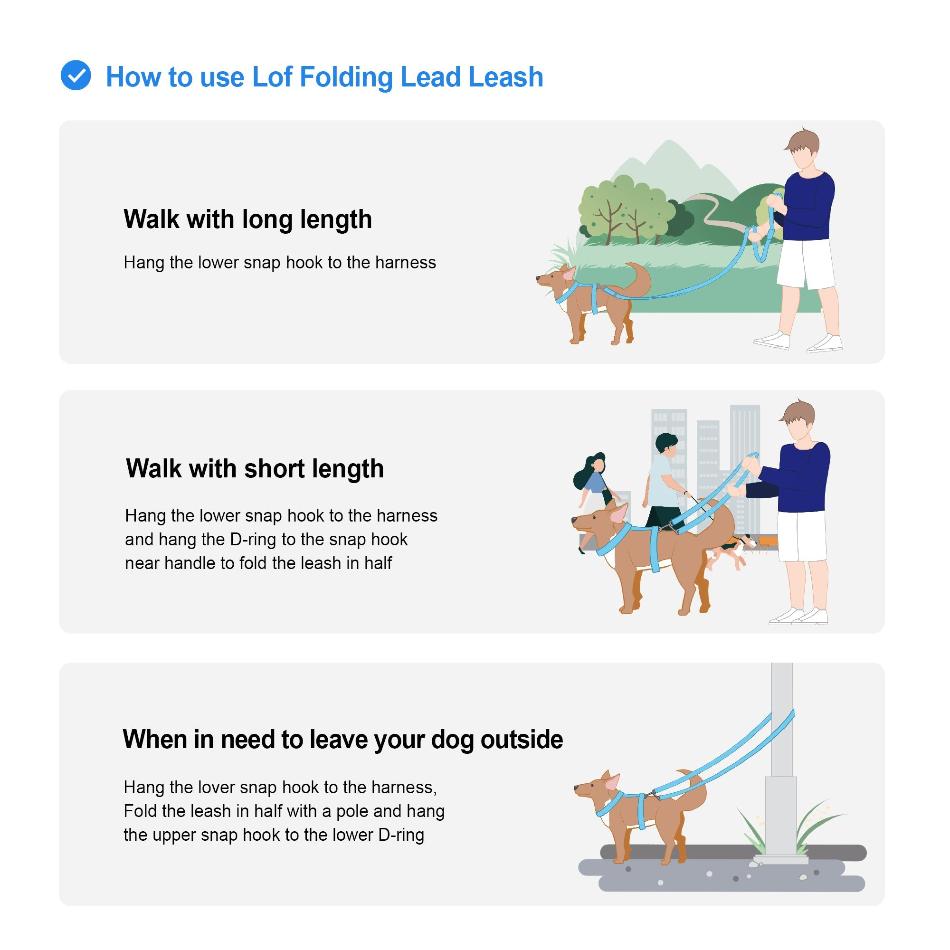 Lof Folding Leash: Adjustable and Durable for Your Dog - PawsMartOnline Pets