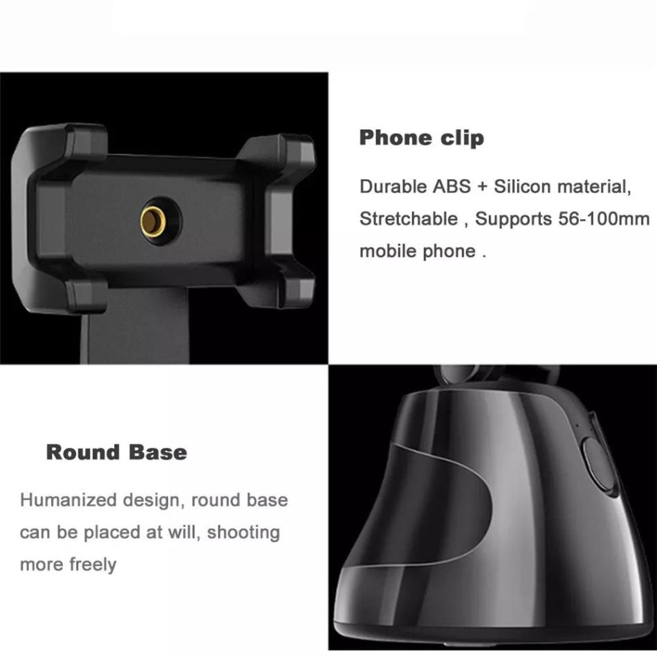 Phone Tripod - Hands-Free, 360° AI Tracking & Phone Stand