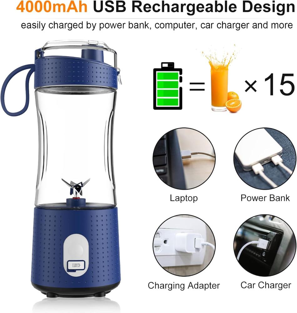 Portable Blender - Powerful, USB Rechargeable for Smoothies