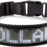 Bluetooth LED Light-Up Dog Collar with GPS & Customizable Display - PawsMartOnline White / 7-9.5 inches