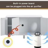 Multifunctional Cat Litter Box Enclosure with Hidden Plug and Storage - PawsMartOnline Pets