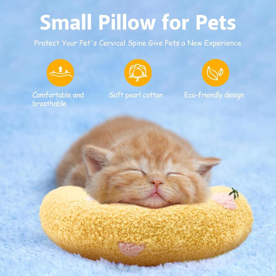 Cozy Cat Pillow - PawsMartOnline Yellow / 27 x 17 x 6cm