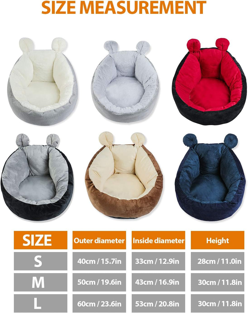 Cozy Cat Bed - Raised Rim for Support & Waterproof Bottom