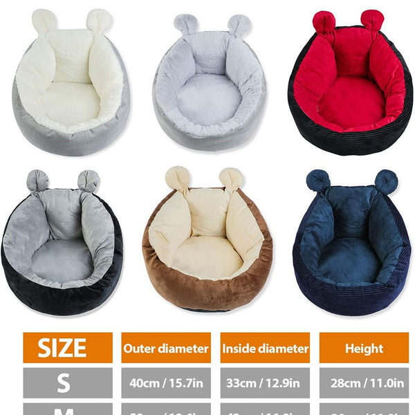 Cozy Cat Bed - Raised Rim for Support & Waterproof Bottom