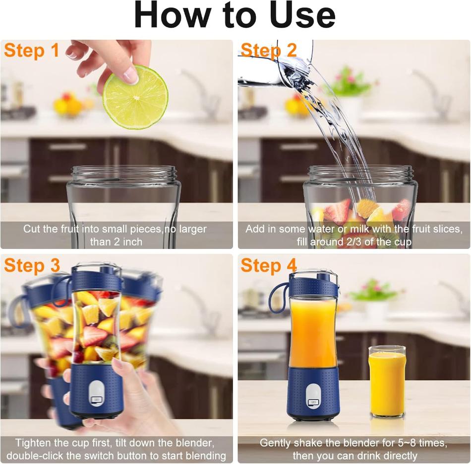 Portable Blender - Powerful, USB Rechargeable for Smoothies