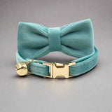 Kitten Bow Tie Collar - Soft Velvet Elegance for Your Feline Friend - PawsMartOnline Teal / Large