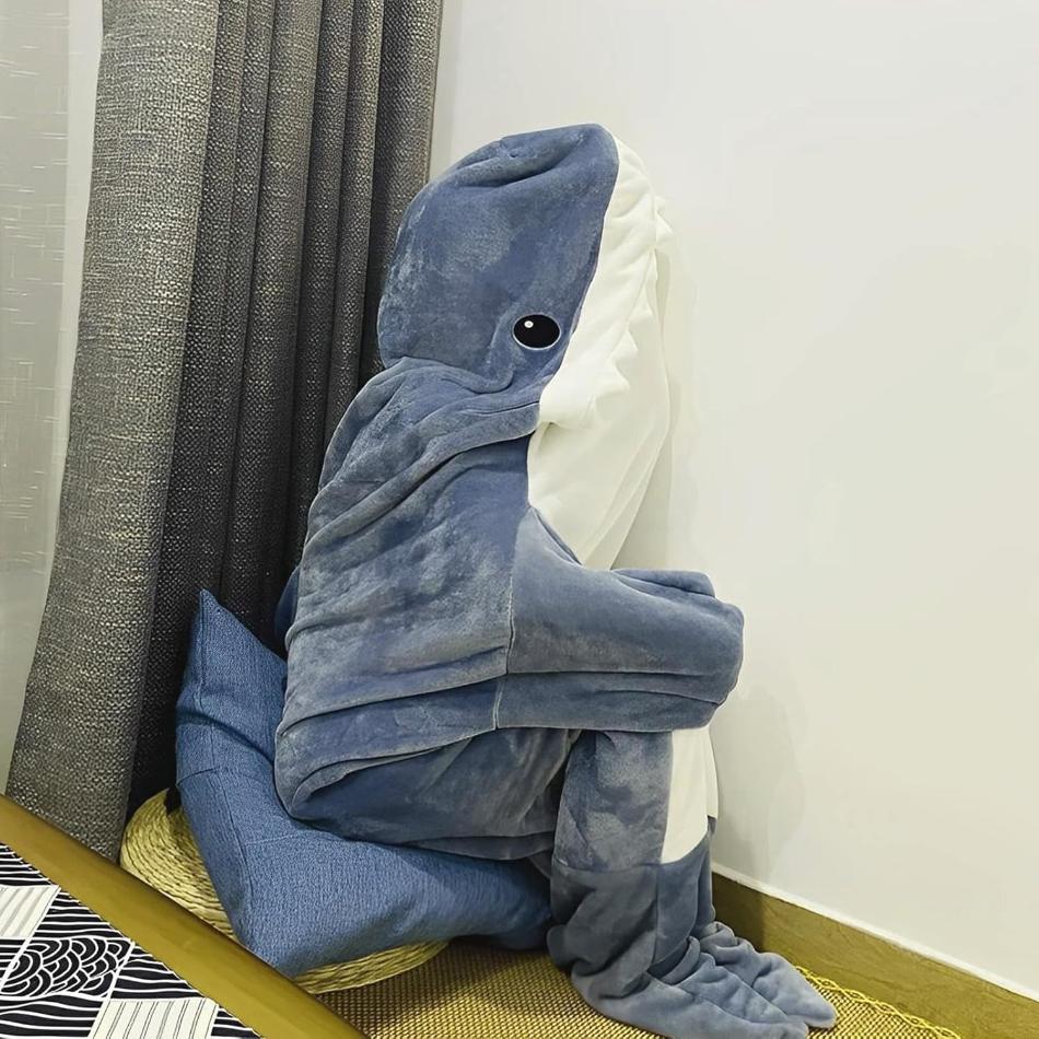 Shark Blanket - Fun Hooded Shark Sleeping Bag for Kids & Adults