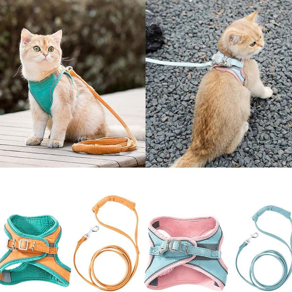 Cat Harness & Leash Set – Soft, Adjustable, and Reflective - PawsMartOnline