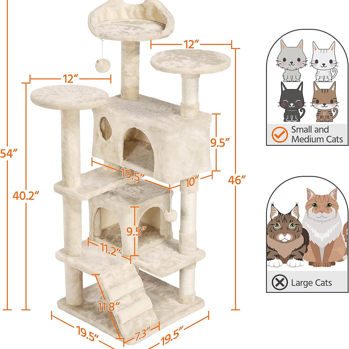 Cat Climbing Tower - Multi-Level Activity and Scratching Post - PawsMartOnline