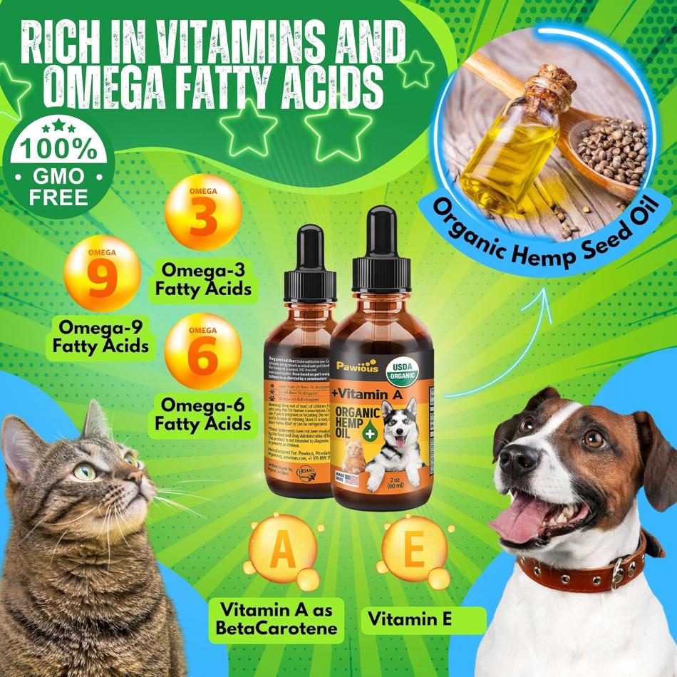 Pawious Hemp Oil: Natural Pain Relief and Calming Aid for Pets - PawsMartOnline Petcare