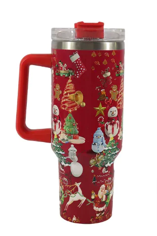 Insulated Tumbler – 40oz, Stainless Steel, Christmas Tumbler