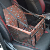 Canine Car Seat - Safe, Comfortable, and Breathable for Small Pets - PawsMartOnline Coffee Dog Prints / 15.7 x 11.8 x 9.6 inches