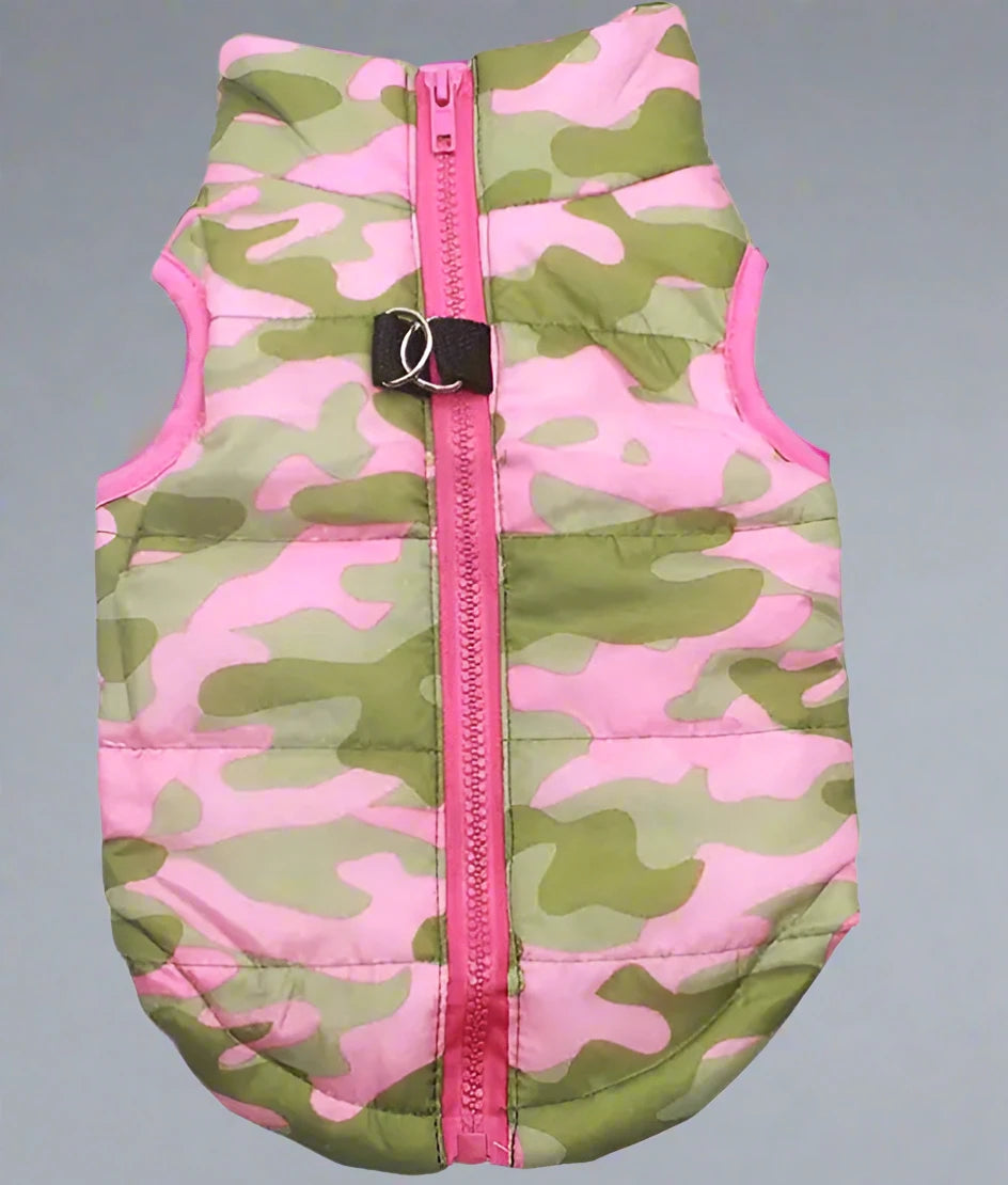 Waterproof Winter Dog Coat with Built-In Harness – Warm & Stylish Vest - PawsMartOnline Pink Camo / Extra Small