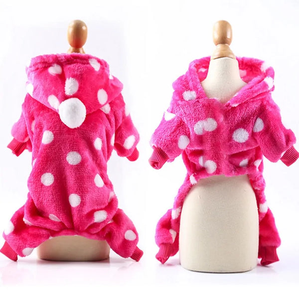 Dog Fleece Pajamas – Soft, Cozy, and Perfect for Chilly Nights - PawsMartOnline Bright Pink / Extra Small