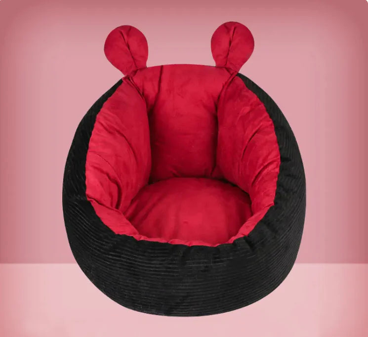 Cozy Cat Bed - Raised Rim for Support & Waterproof Bottom