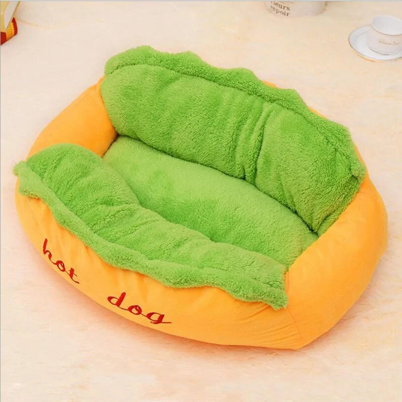 Hot Dog-Themed Pet Bed – Cozy, Stylish, and Perfect for Small Pets - PawsMartOnline