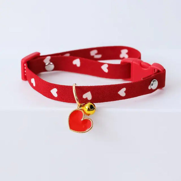 Cat and Small Dog collar - PawsMartOnline Red Love / Small 7-12"