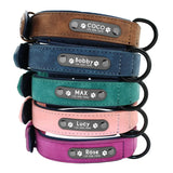 Custom Engraved Leather Dog Collar - Personalized with Your Pet's Name - PawsMartOnline