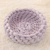 Plush Cat Basket Bed – Soft, Cozy - PawsMartOnline Gray / 11.8