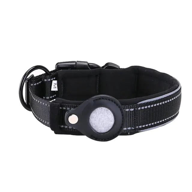 Air Tag Dog Collar - Adjustable, and Comfortable - PawsMartOnline Black / S(11.8-14.5in)