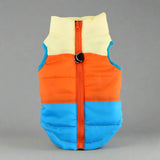 Waterproof Winter Dog Coat with Built-In Harness – Warm & Stylish Vest - PawsMartOnline Orange and Blue / Extra Small