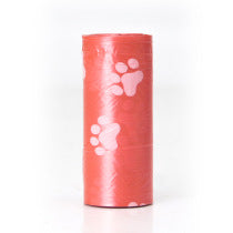 Red with Paw Print- Pet Waste Bags And Dispensers