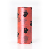Red with Paw Print- Pet Waste Bags And Dispensers