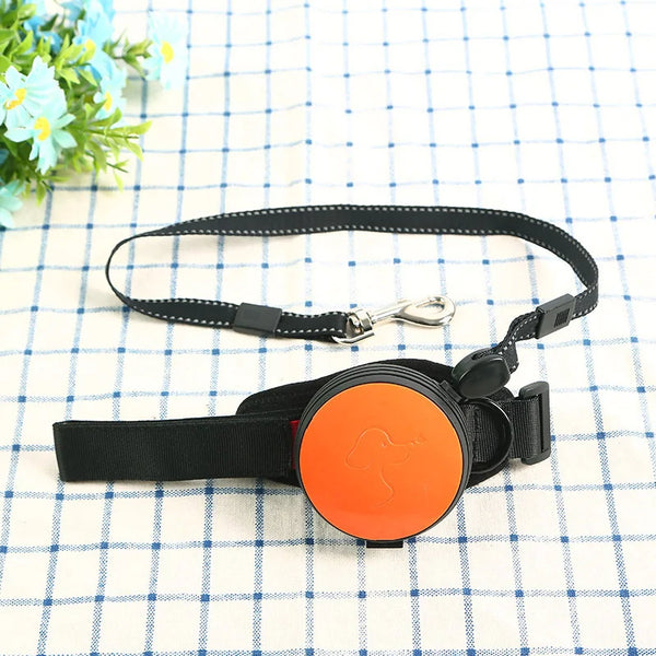 Adjustable Wrist Retractable Dog Leash - Hands-Free, and, Durable - PawsMartOnline Orange / 10 Feet