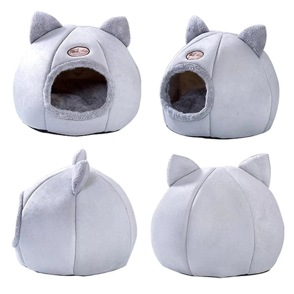 Cozy 2-in-1 Pet House with Ears - The Ultimate Retreat for Your Cat - PawsMartOnline Beds & Blankets