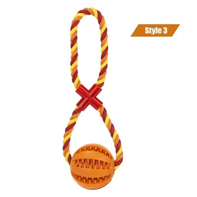 Dog Ball on Rope - PawsMartOnline Orange-3 / S-5cm