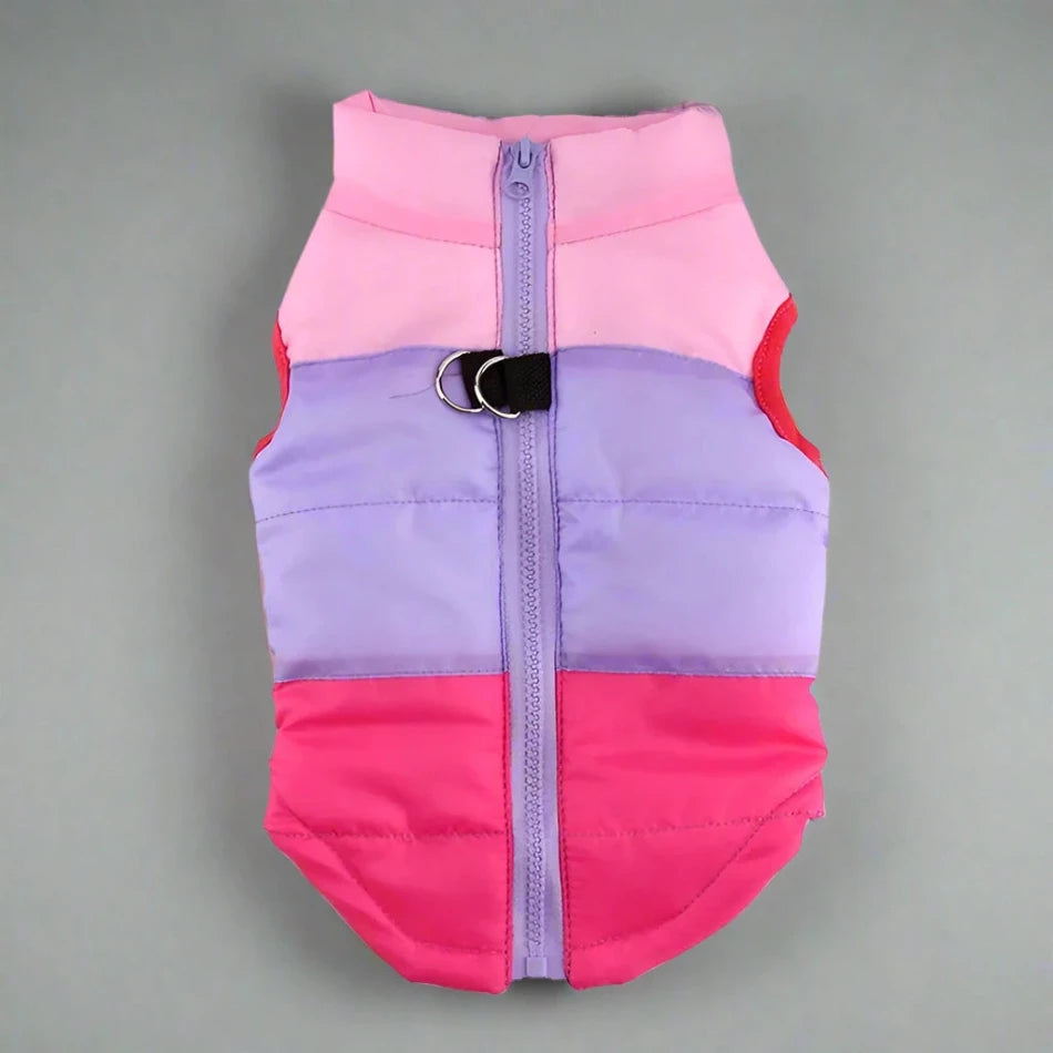 Waterproof Winter Dog Coat with Built-In Harness – Warm & Stylish Vest - PawsMartOnline Pink and Purple / Extra Small