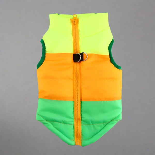 Waterproof Winter Dog Coat with Built-In Harness – Warm & Stylish Vest - PawsMartOnline Yellow/Orange/Green / Extra Small